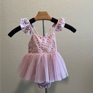 Pink Ruffled Kids One Piece